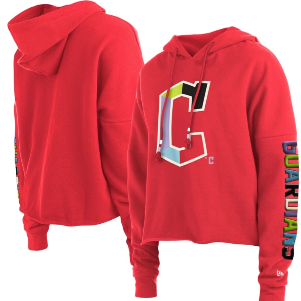 Cleveland Guardians Genuine Merchandise Women's Cropped Hooded Sweatshirt Size M